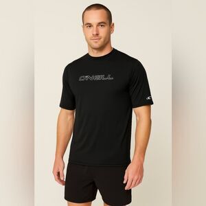O’Neill Black UPF 50+ Short Sleeve Rash Guard Surf Shirt | XXL | NEW